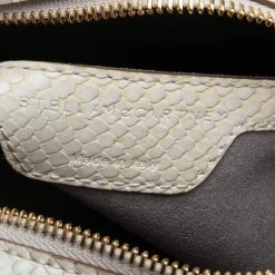Stella McCartney White Python Embossed Faux Leather Star Crossbody Bag For Women -Stella McCartney Sales luxury women stella mccartney used handbags p561629 003