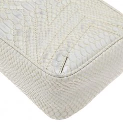 Stella McCartney White Python Embossed Faux Leather Star Crossbody Bag For Women -Stella McCartney Sales luxury women stella mccartney used handbags p561629 007
