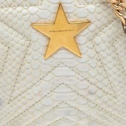 Stella McCartney White Python Embossed Faux Leather Star Crossbody Bag For Women -Stella McCartney Sales luxury women stella mccartney used handbags p561629 008