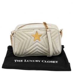 Stella McCartney White Python Embossed Faux Leather Star Crossbody Bag For Women -Stella McCartney Sales luxury women stella mccartney used handbags p561629 011