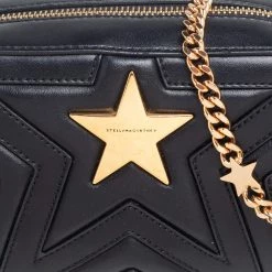 Stella McCartney Black Quilted Faux Leather Stella Star Crossbody Bag For Women -Stella McCartney Sales luxury women stella mccartney used handbags p561655 006