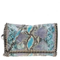 Stella McCartney Multicolor Faux Python Leather Falabella Flap Shoulder Bag For Women