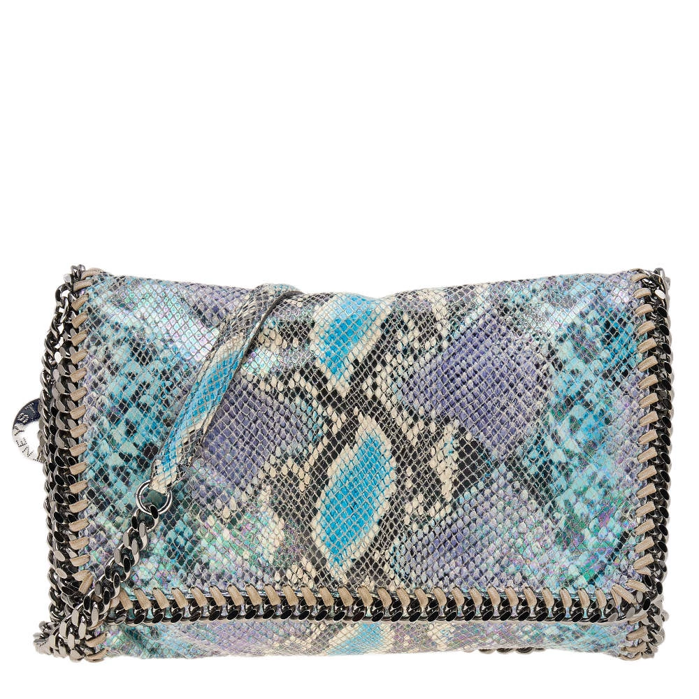 Stella McCartney Multicolor Faux Python Leather Falabella Flap Shoulder Bag For Women 3 Stella McCartney Multicolor Faux Python Leather Falabella Flap Shoulder Bag For Women