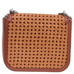 Stella McCartney Copper/Tan Woven Faux Leather Falabella Box Shoulder Bag For Women -Stella McCartney Sales luxury women stella mccartney used handbags p562387 003