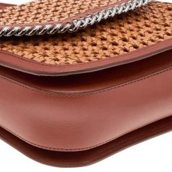 Stella McCartney Copper/Tan Woven Faux Leather Falabella Box Shoulder Bag For Women -Stella McCartney Sales luxury women stella mccartney used handbags p562387 005