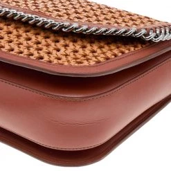 Stella McCartney Copper/Tan Woven Faux Leather Falabella Box Shoulder Bag For Women -Stella McCartney Sales luxury women stella mccartney used handbags p562387 006