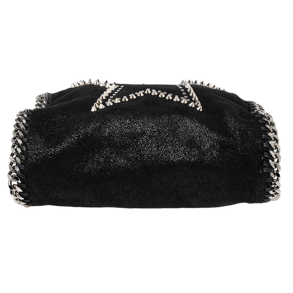 Stella McCartney Black Faux Suede Mini Falabella Star Studded Tote For Women 8 Stella McCartney Black Faux Suede Mini Falabella Star Studded Tote For Women - Image 6