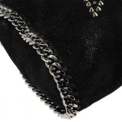 Stella McCartney Black Faux Suede Mini Falabella Star Studded Tote For Women 22 Stella McCartney Black Faux Suede Mini Falabella Star Studded Tote For Women -Stella McCartney Sales luxury women stella mccartney used handbags p566544 004