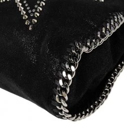 Stella McCartney Black Faux Suede Mini Falabella Star Studded Tote For Women 23 Stella McCartney Black Faux Suede Mini Falabella Star Studded Tote For Women -Stella McCartney Sales luxury women stella mccartney used handbags p566544 005
