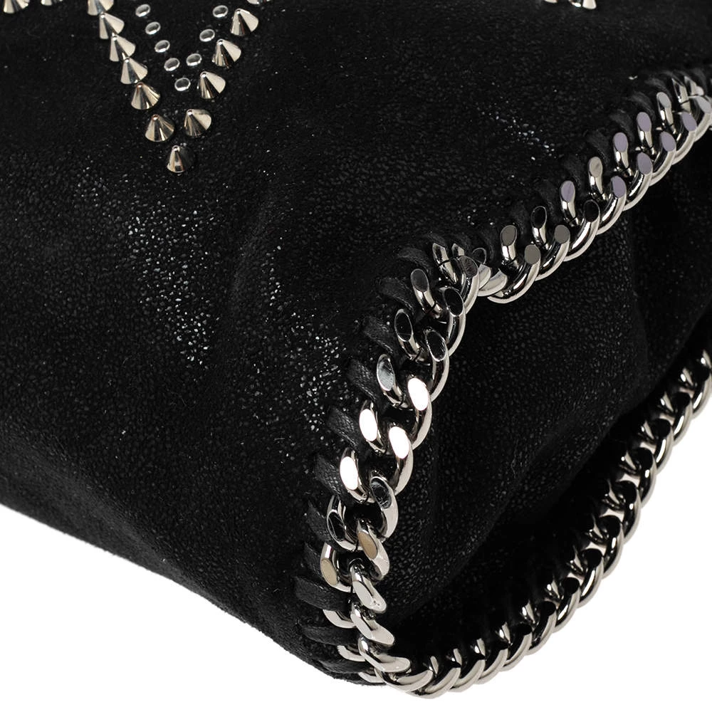 Stella McCartney Black Faux Suede Mini Falabella Star Studded Tote For Women 13 Stella McCartney Black Faux Suede Mini Falabella Star Studded Tote For Women - Image 11