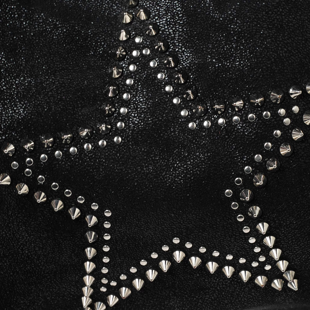 Stella McCartney Black Faux Suede Mini Falabella Star Studded Tote For Women 7 Stella McCartney Black Faux Suede Mini Falabella Star Studded Tote For Women - Image 5