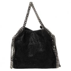 Stella McCartney Black Faux Suede Mini Falabella Star Studded Tote For Women 16 Stella McCartney Black Faux Suede Mini Falabella Star Studded Tote For Women -Stella McCartney Sales luxury women stella mccartney used handbags p566544 010