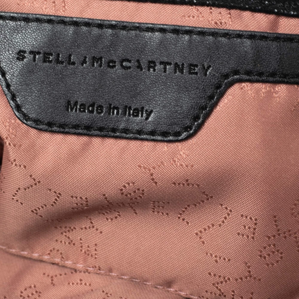 Stella McCartney Black Faux Suede Mini Falabella Star Studded Tote For Women 10 Stella McCartney Black Faux Suede Mini Falabella Star Studded Tote For Women - Image 8