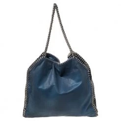 Stella McCartney Blue Faux Leather Small Falabella Tote For Women -Stella McCartney Sales luxury women stella mccartney used handbags p569870 002