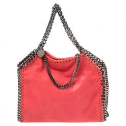 Stella McCartney Orange Faux Suede Mini Falabella Tote For Women