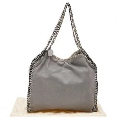 Stella McCartney Grey Shimmer Faux Suede Small Falabella Tote For Women -Stella McCartney Sales luxury women stella mccartney used handbags p570756 010