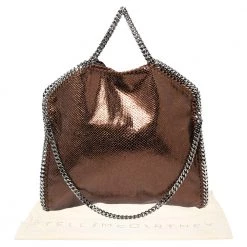 Stella McCartney Metallic Brown Faux Snakeskin Leather Small Falabella Tote For Women -Stella McCartney Sales luxury women stella mccartney used handbags p574733 002