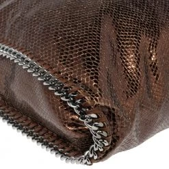 Stella McCartney Metallic Brown Faux Snakeskin Leather Small Falabella Tote For Women -Stella McCartney Sales luxury women stella mccartney used handbags p574733 005