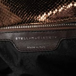 Stella McCartney Metallic Brown Faux Snakeskin Leather Small Falabella Tote For Women -Stella McCartney Sales luxury women stella mccartney used handbags p574733 012