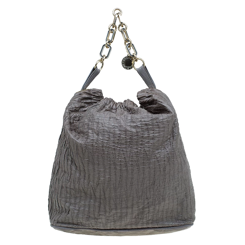 Stella McCartney Grey Faux Leather Slouchy Hobo For Women 6 Stella McCartney Grey Faux Leather Slouchy Hobo For Women - Image 4