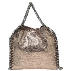 Stella McCartney Metallic Gold Crackled Faux Leather Mini Falabella Tote For Women -Stella McCartney Sales luxury women stella mccartney used handbags p575348 009