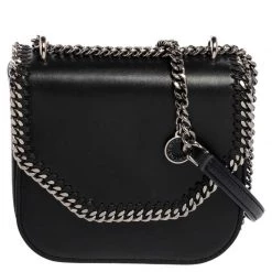 Stella McCartney Black Faux Leather Falabella Star Box Bag For Women