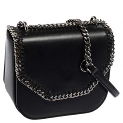 Stella McCartney Black Faux Leather Falabella Star Box Bag For Women 16 Stella McCartney Black Faux Leather Falabella Star Box Bag For Women -Stella McCartney Sales luxury women stella mccartney used handbags p576564 1642135312 004