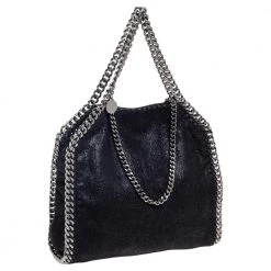 Stella McCartney Black Faux Suede Mini Falabella Tote For Women -Stella McCartney Sales luxury women stella mccartney used handbags p589182 009