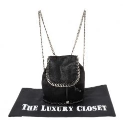 Stella McCartney Black Faux Leather Falabella Mini Backpack For Women -Stella McCartney Sales luxury women stella mccartney used handbags p590265 002