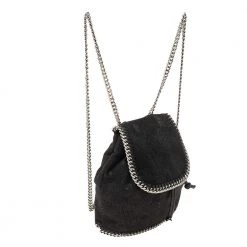 Stella McCartney Black Faux Leather Falabella Mini Backpack For Women -Stella McCartney Sales luxury women stella mccartney used handbags p590265 005
