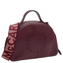 Stella McCartney Burgundy Faux Leather Top Handle Bag For Women -Stella McCartney Sales luxury women stella mccartney used handbags p592942 010