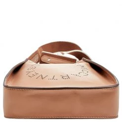 Stella McCartney Beige Faux Leather Mini Perforated Logo Crossbody Bag For Women -Stella McCartney Sales luxury women stella mccartney used handbags p594529 005