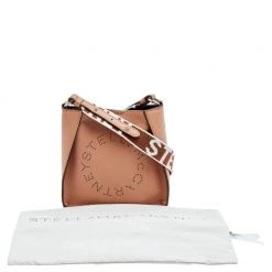 Stella McCartney Beige Faux Leather Mini Perforated Logo Crossbody Bag For Women -Stella McCartney Sales luxury women stella mccartney used handbags p594529 010
