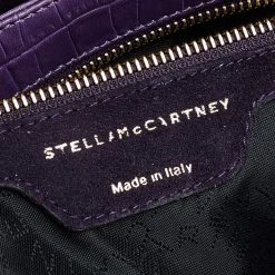 Stella McCartney Purple Faux Crocodile Leather Flap Crossbody Bag For Women -Stella McCartney Sales luxury women stella mccartney used handbags p598106 006