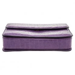 Stella McCartney Purple Faux Crocodile Leather Flap Crossbody Bag For Women -Stella McCartney Sales luxury women stella mccartney used handbags p598106 007