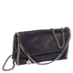 Stella McCartney Navy Blue Faux Suede Falabella Flap Shoulder Bag For Women 17 Stella McCartney Navy Blue Faux Suede Falabella Flap Shoulder Bag For Women -Stella McCartney Sales luxury women stella mccartney used handbags p598316 001