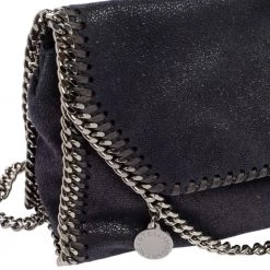 Stella McCartney Navy Blue Faux Suede Falabella Flap Shoulder Bag For Women 19 Stella McCartney Navy Blue Faux Suede Falabella Flap Shoulder Bag For Women -Stella McCartney Sales luxury women stella mccartney used handbags p598316 002