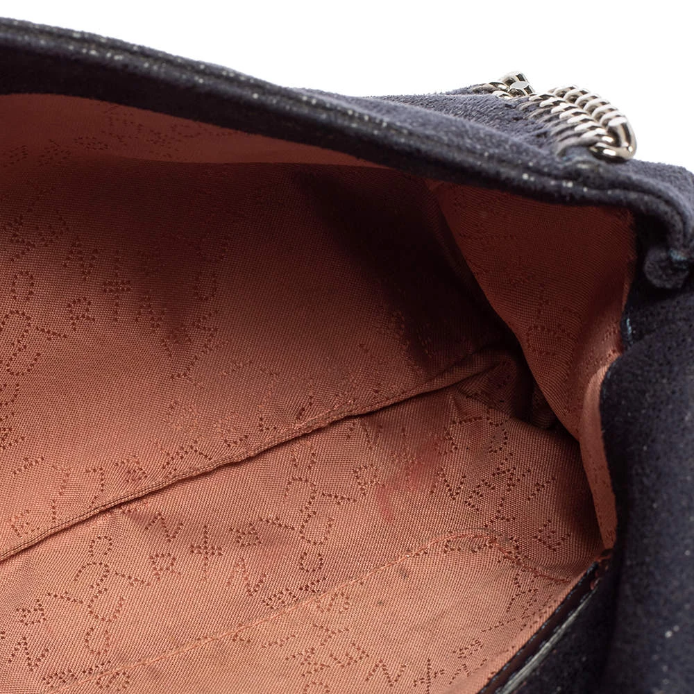 Stella McCartney Navy Blue Faux Suede Falabella Flap Shoulder Bag For Women 9 Stella McCartney Navy Blue Faux Suede Falabella Flap Shoulder Bag For Women - Image 7