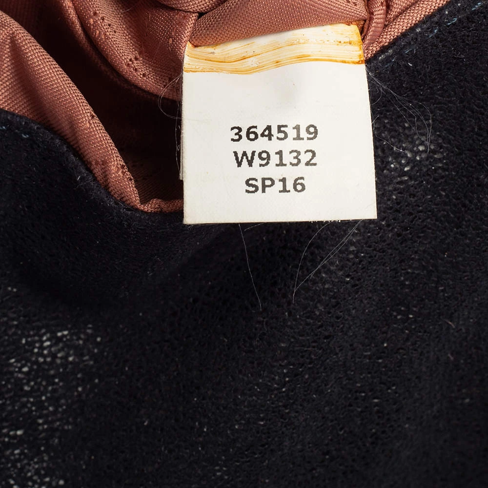 Stella McCartney Navy Blue Faux Suede Falabella Flap Shoulder Bag For Women 10 Stella McCartney Navy Blue Faux Suede Falabella Flap Shoulder Bag For Women - Image 8