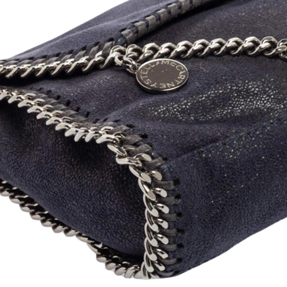 Stella McCartney Navy Blue Faux Suede Falabella Flap Shoulder Bag For Women 14 Stella McCartney Navy Blue Faux Suede Falabella Flap Shoulder Bag For Women - Image 12