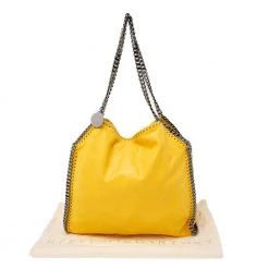 Stella McCartney Yellow Faux Suede Small Falabella Tote For Women -Stella McCartney Sales luxury women stella mccartney used handbags p602294 001