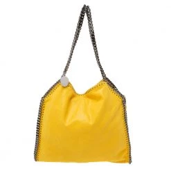 Stella McCartney Yellow Faux Suede Small Falabella Tote For Women