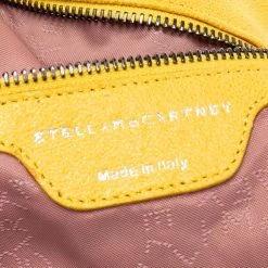 Stella McCartney Yellow Faux Suede Small Falabella Tote For Women -Stella McCartney Sales luxury women stella mccartney used handbags p602294 010