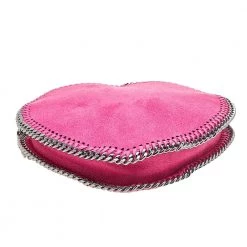 Stella McCartney Pink Faux Suede Falabella Heart Crossbody Bag For Women -Stella McCartney Sales luxury women stella mccartney used handbags p603056 005