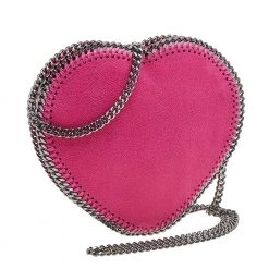 Stella McCartney Pink Faux Suede Falabella Heart Crossbody Bag For Women -Stella McCartney Sales luxury women stella mccartney used handbags p603056 009