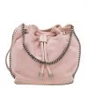 Stella McCartney Pink Faux Suede Micro Falabella Drawstring Bucket Bag For Women -Stella McCartney Sales luxury women stella mccartney used handbags p608788 003