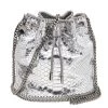 Stella McCartney Metallic Silver Faux Python Leather Falabella Bucket Bag For Women
