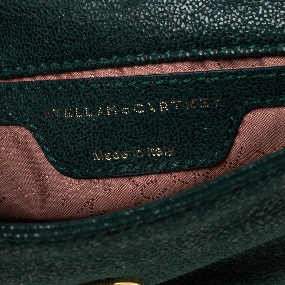 Stella McCartney Metallic Green Faux Suede Falabella Shoulder Bag For Women 10 Stella McCartney Metallic Green Faux Suede Falabella Shoulder Bag For Women - Image 8