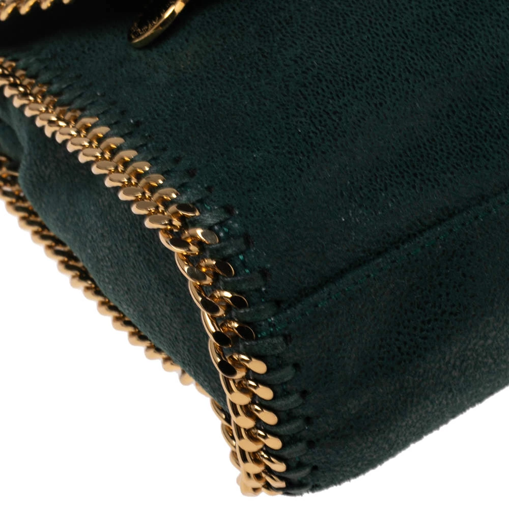 Stella McCartney Metallic Green Faux Suede Falabella Shoulder Bag For Women 12 Stella McCartney Metallic Green Faux Suede Falabella Shoulder Bag For Women - Image 10