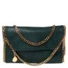 Stella McCartney Metallic Green Faux Suede Falabella Shoulder Bag For Women -Stella McCartney Sales luxury women stella mccartney used handbags p614159 007
